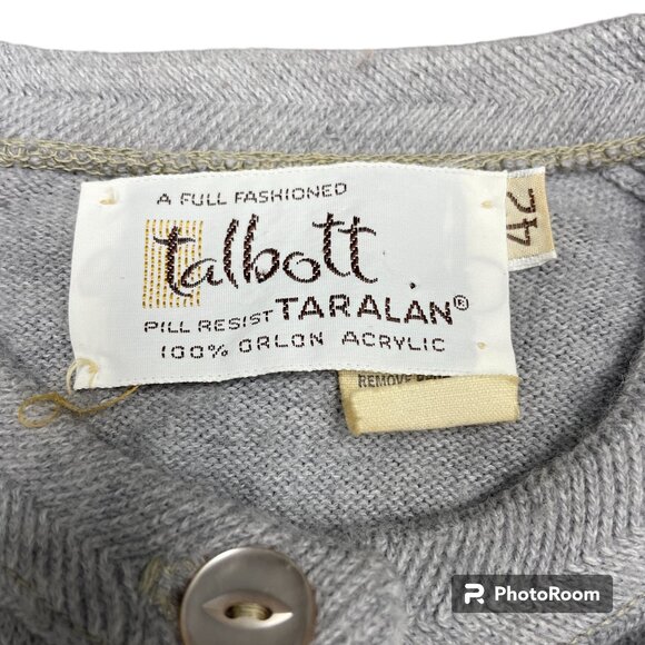 VTG Women’s TALBOTT TARALAN Button Cardigan Heather Gray- Size M/L‎ (42) - Picture 4 of 10